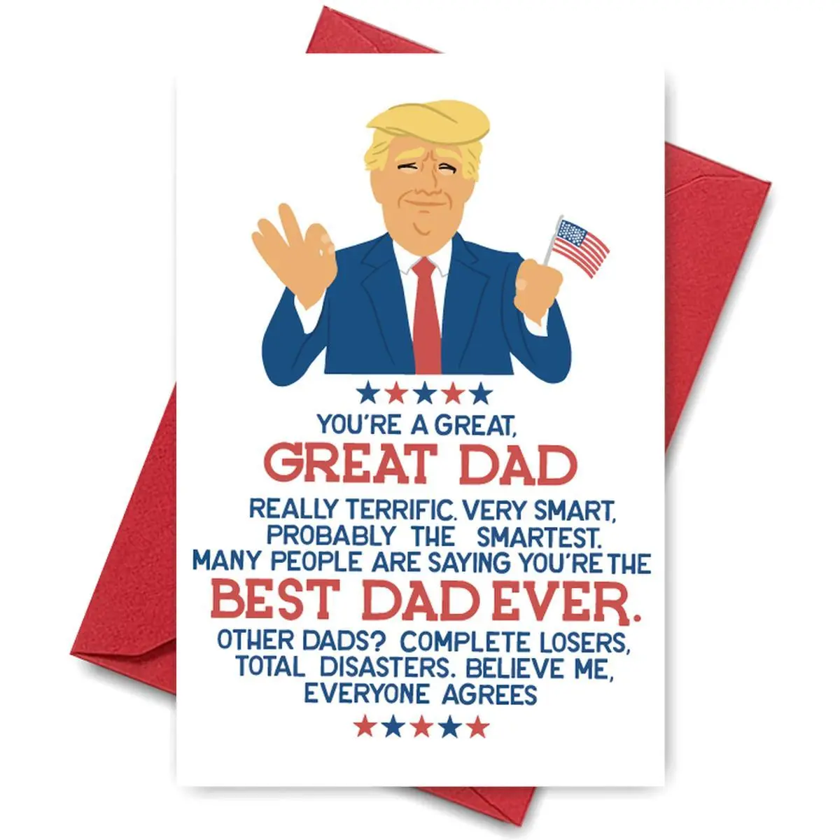 Funny Birthday & Father's Day Card for Dad, Grandpa, Stepfather & Husband, Humorous Greeting Card Gift from Son, Daughter & Wife, Happy Birthday Dad Card