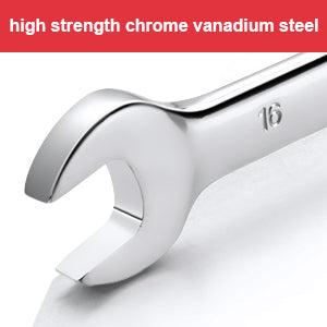 GARVEE 14 Pieces Ratcheting Wrench Set with Fixed Head Combination Wrenches, Metric 6-19mm, Chrome Vanadium Steel, Storage Bag Included GARVEE 14 Pieces Ratcheting Wrench Set with Fixed Head Combination Wrenches, Metric 6-19mm, Chrome Vanadium Steel, Storage Bag Included