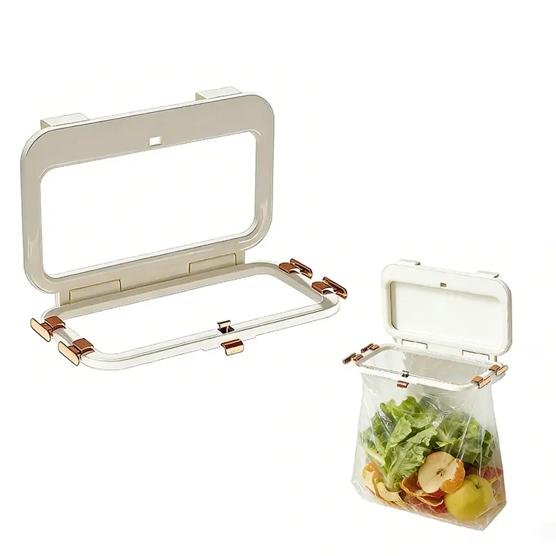 Wall-Mounted Foldable Home Trash Can - Compact Mini Plastic Bin with Clip-On Design, Detachable Hook, Easy-to-Clean for Kitchen Sink, Bathroom
