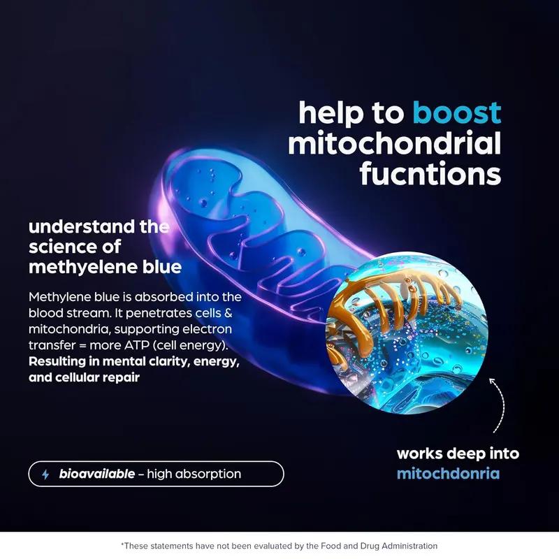 Methylene Blue Pharmaceutical Grade 2oz-USPGrade 1% Solution with Balanced ElectrolyteSolutionThird-Party Tested Brain Supplement forHumans -No Formaldehyde High Cognitivesupport