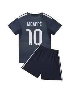 Kids' Breathable Sports Set, Boys & Girls Football, MBAPPE Christmas Gift, Training Clothes, Casual Short Sleeve & Shorts