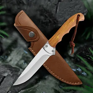 Ergonomic Fruit Knife,Wooden Handle,Multi-Purpose Outdoor Knife,Free Sheath,‌for Kitchen,Camping,Fishing,BBQ,Ideal Gift for Home & Adventure