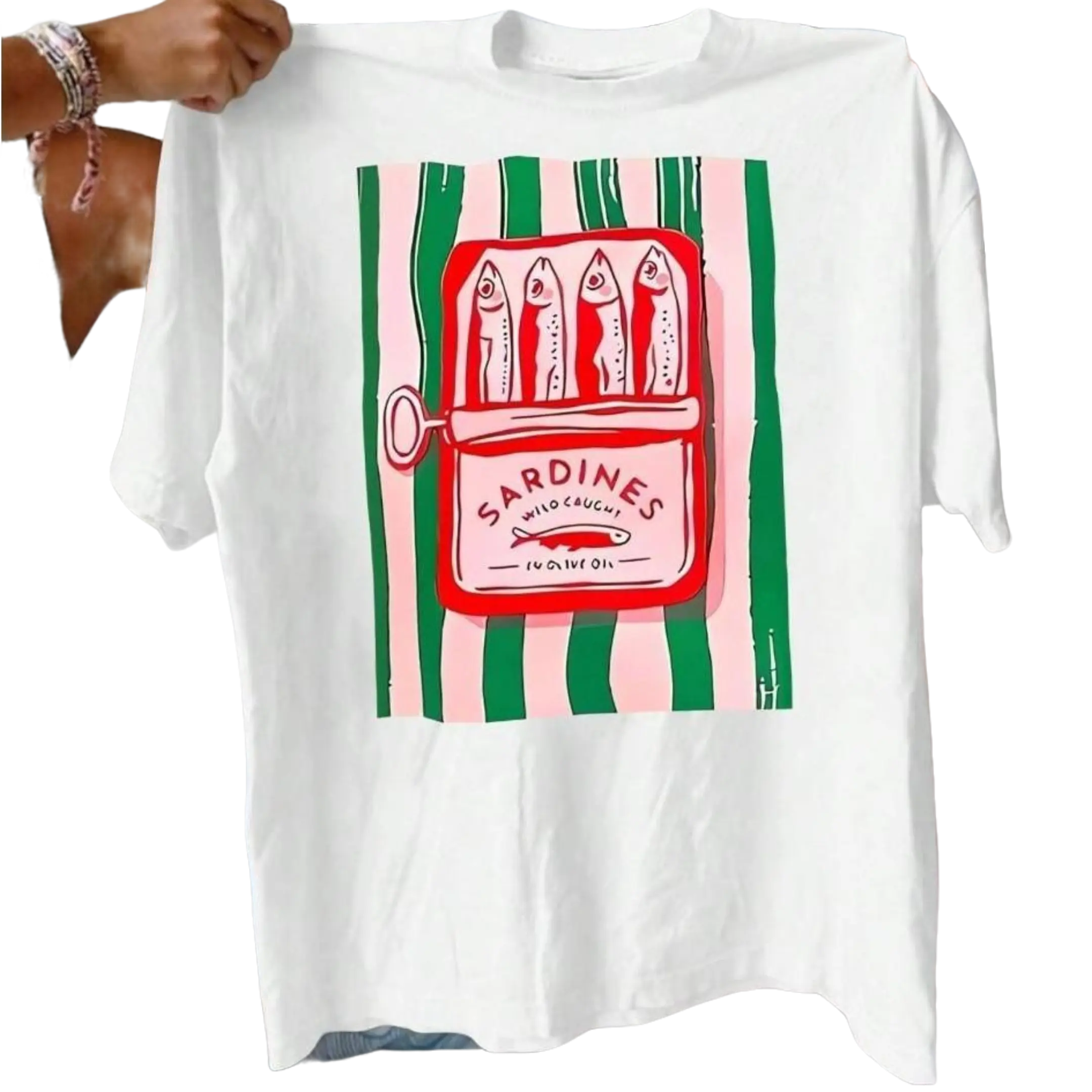Women's Oversized Tropical Cotton Short-Sleeve T-Shirt, Artistic Bold Food-Inspired Design for Eye-Catching Style, Shortsleeve