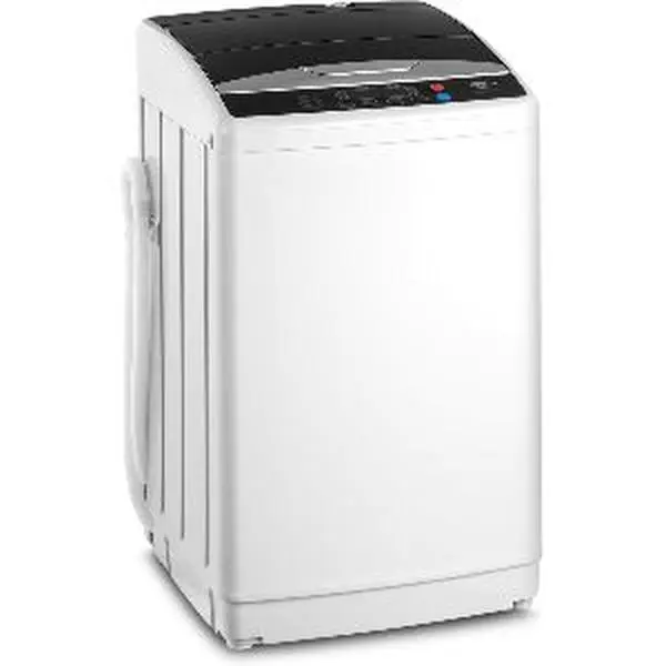 ROVSUN 17.8LBS Full-Automatic Portable Washer and Dryer Combo Home Appliance, 110V 400W Compact Multifunction Unit with Stainless Steel Drum, Drain Pump, Child Lock, 24 Hours Smart Delay for Family, Dorms, Apartments