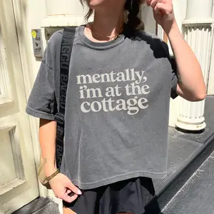 Mentally, I'm at the Cottage Shirt - Comfort Color, Hockey Heated Rivalry Inspired, Hollander Rozanov LGBT Love Tee, Funny Queer Hockey Fan Shirt, Ilya Rozanov Booktok Romance Reader Apparel Gift