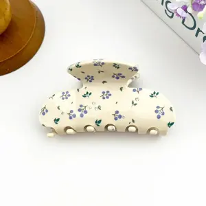 Elegant Blue Floral Hair Claw Clip