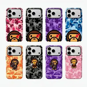 Bape Protective Camo Streetwear Phone CaseSuitable for iPhone 17/16/15/14/13/12/11 ProMax/Plus and Samsung Galaxy S23FE/22/23Impact Resistant Hard Case with ImpactDispersion Technology & Flexible Rubber LinerGlossy Finish UV Protected 2-Piece Design