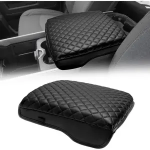 Center Console Armrest Cover for  Ram 1500 2500 3500 2019-2025, Floor Console Bucket Seat, Customized Arm Rest Cushion Pad, Vinyl Leather Console Protector, Anti-Scratch, Black