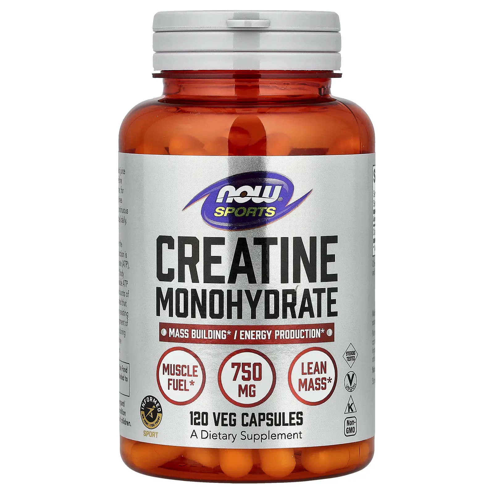 NOW Foods Sports, Creatine Monohydrate, 120 Veg Capsules (0.75 g per Capsule)