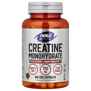 NOW Foods Sports, Creatine Monohydrate, 120 Veg Capsules (0.75 g per Capsule)