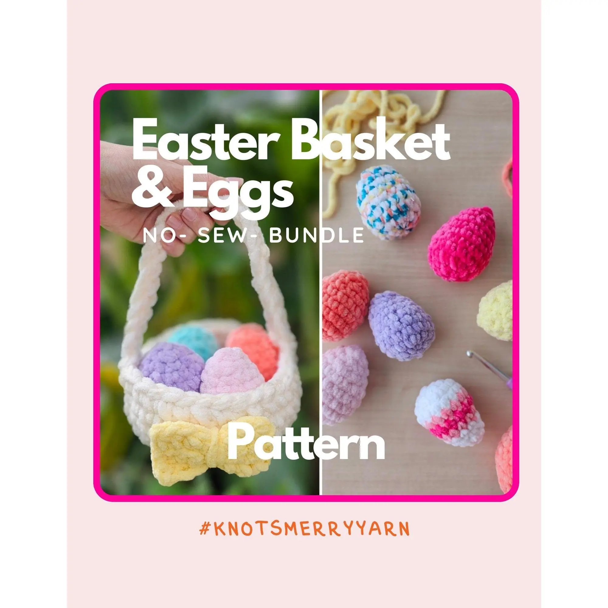 Basket & Eggs | CROCHET PATTERN | No Sew | Instant Download PDF | Easter Basket & Easter Eggs