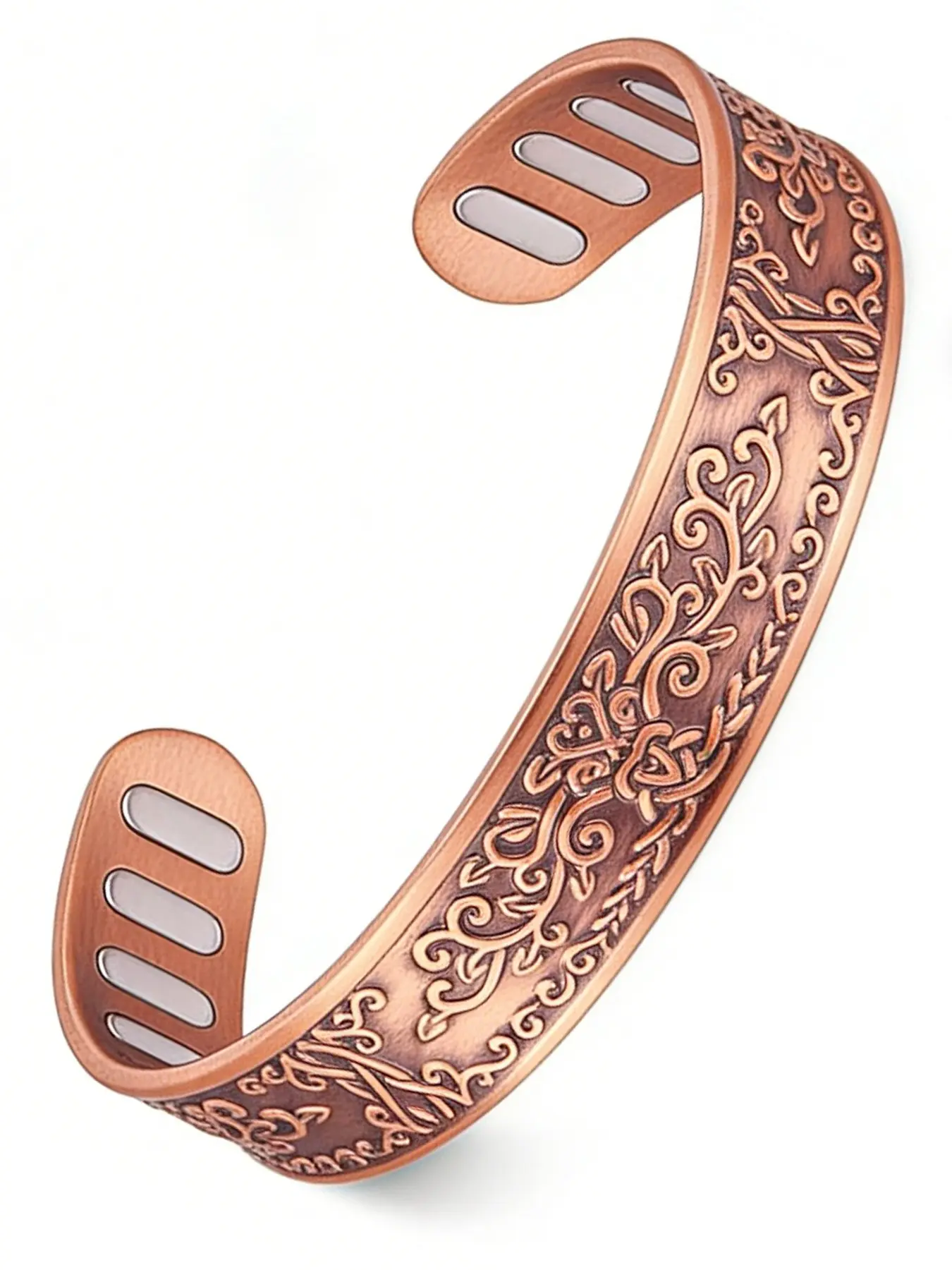 Copper Magnetic Bracelets for Men Women, Solid Copper Cuff Bangle, Upgrade Magnet Therapy Jewelry Gift, Bracelet Design Adjustable Bangles