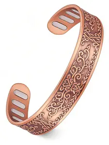 Copper Magnetic Bracelets for Men Women, Solid Copper Cuff Bangle, Upgrade Magnet Therapy Jewelry Gift