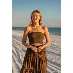 FINAL SALE - Mocha Breeze Brown Tube Top