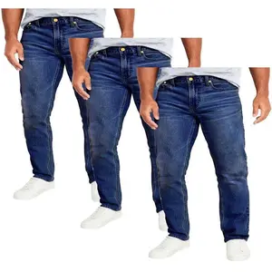 3-Pack Men's Flex Stretch Slim Straight Jeans Menswear Spandex Cotton Blend Regular Fit All-season Streetwear Trouser baggy jeans men