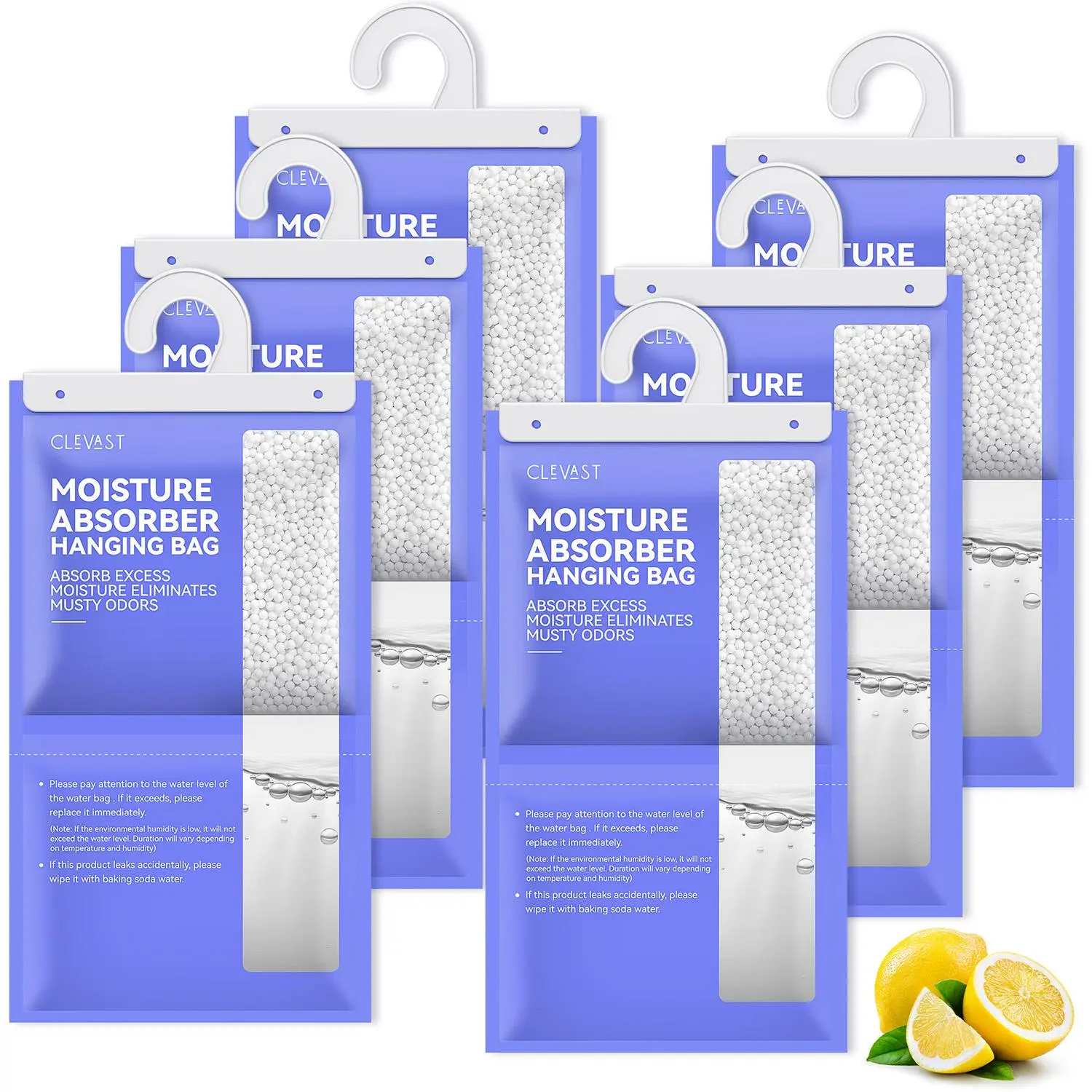 Clevast Hanging Moisture Absorber Bags, 6x280g, Moisture Absorber Packets, 10x230g, Dehumidifier Bag for Closet, Unscented Hanging Humidity Absorber in Wardrobes, Bedrooms, Bathrooms, RV,dorm essentials,home essentials
