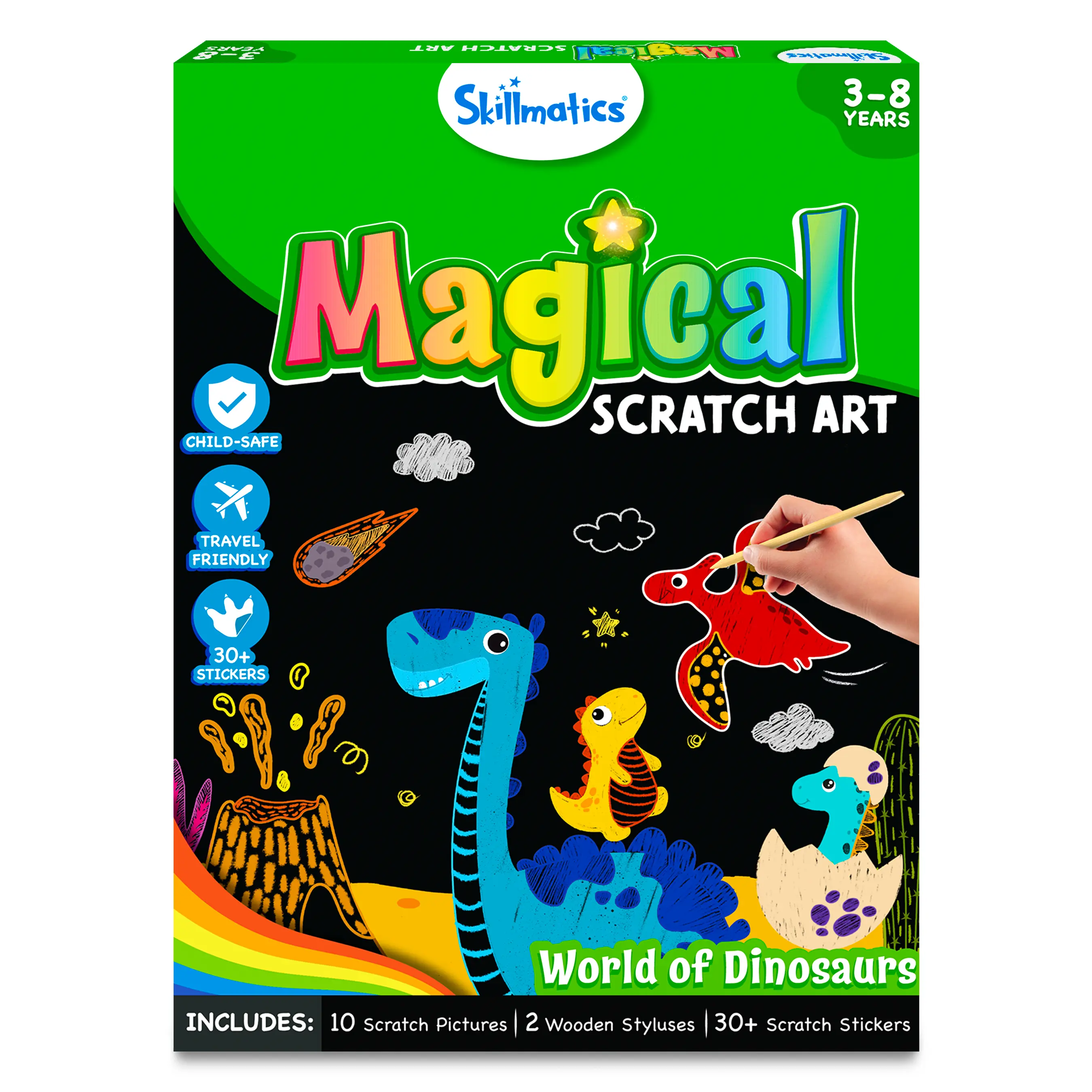Skillmatics Magical Scratch Art Book - Craft Kits & Supplies, DIY Activity & Stickers for Toddlers, Girls & Boys Ages 3 to 8