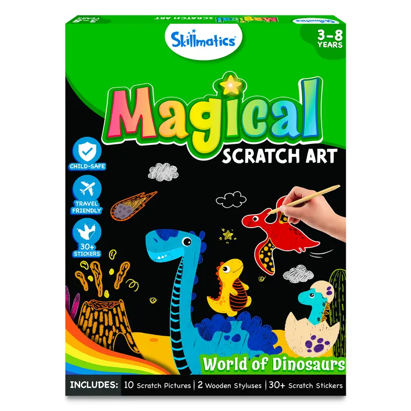Skillmatics Magical Scratch Art Book - Craft Kits & Supplies, DIY Activity & Stickers for Toddlers, Girls & Boys Ages 3 to 8