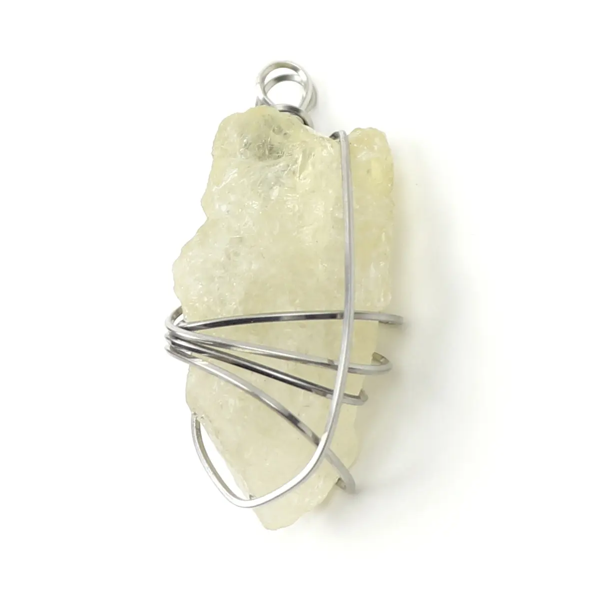 Couture Crystalz - Work Flow - Sterling Silver Wrapped Citrine Crystal Pendant Necklace