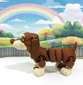 Dachshund Dog Fidget Toys, 7 Inches Articulated Joints 3D Printed Dachshund Dog Toy Figure Stress Relief Fidget Animal for Desk Decor Birthday Party Gift Favor AD-DAS-L