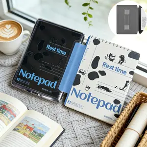 Kawaii Cow Cat Design Transparent Acrylic Cover Case for Kindle 11th Gen & Paperwhite 1-6, Elastic Strap, Magnetic Wake Feature