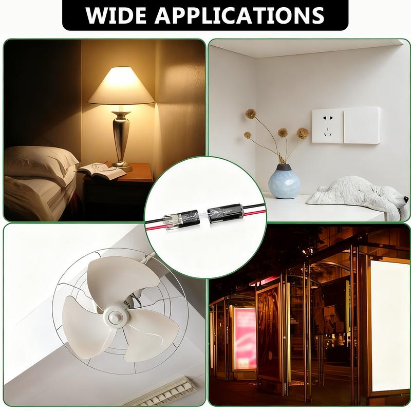 100-Pack Quick-Clip Fasteners, Low Voltage Wire Connector, Double-Wire Plug-in Connector with Locking Buckle, Multi-Purpose Snap-On Blocks for DIY Crafting, Low-Voltage Decor & Model Kits, No-Tool Plastic Connectors