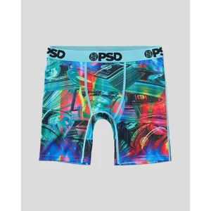 PSD Youth Boy's Neon Stacks Boxer Brief - Soft, Breathable and Comfortable Stretch Underwear