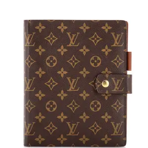 Pre-owned Louis Vuitton Canvas Coated Small Leather Goods Ring Agenda Cover Monogram Canvas GM by Rebag