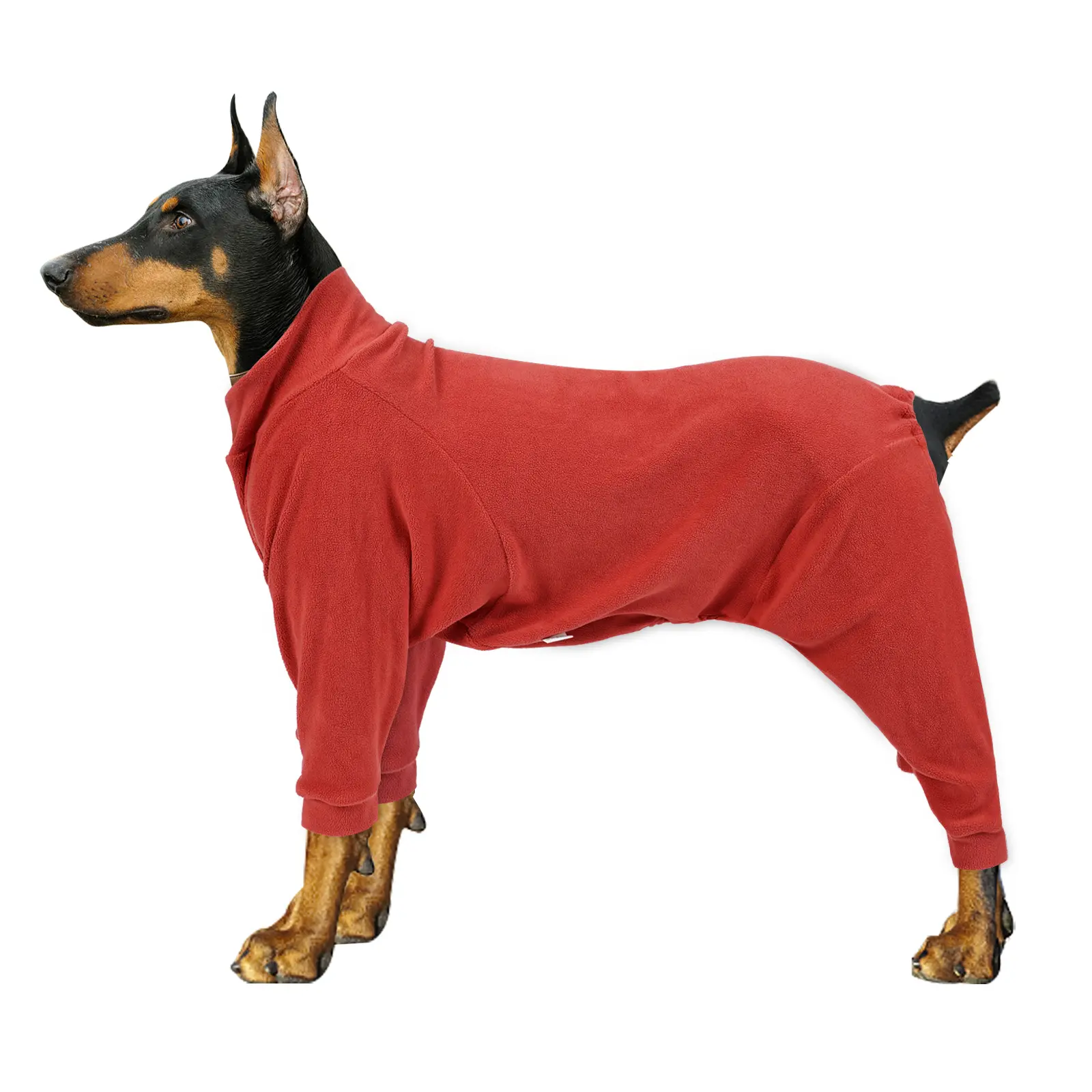 Dog Winter Warm Fleece Hoodie - 4-Leg Thermal Coat for Medium Large Dogs, High Collar Stretchy, Indoor Outdoor Cold Weather Gear pet clothes