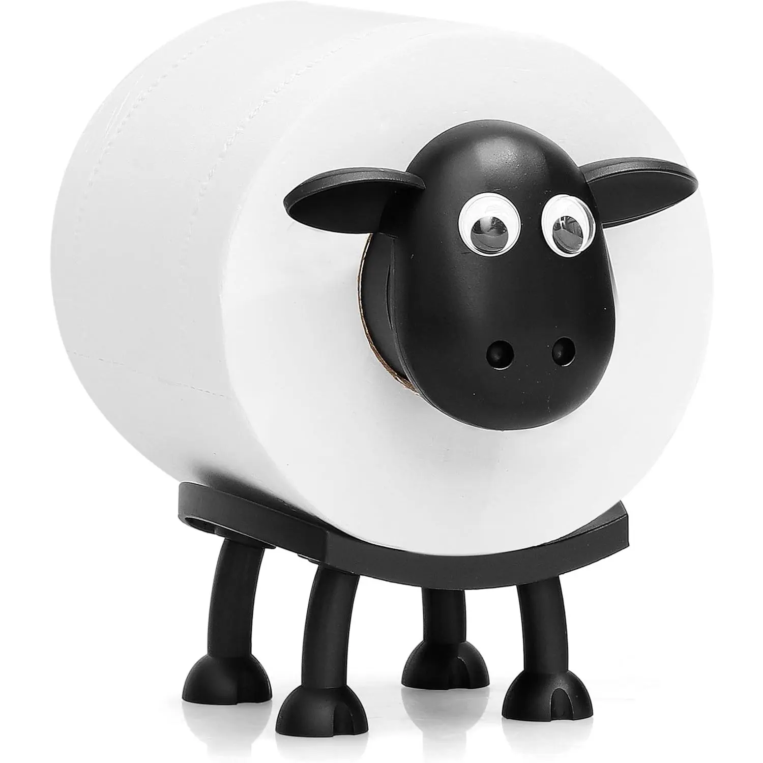 Free-Standing 3D Printed Black Sheep Toilet Paper Holder, Funny Bathroom Decoration Supply - Set of 1, X1