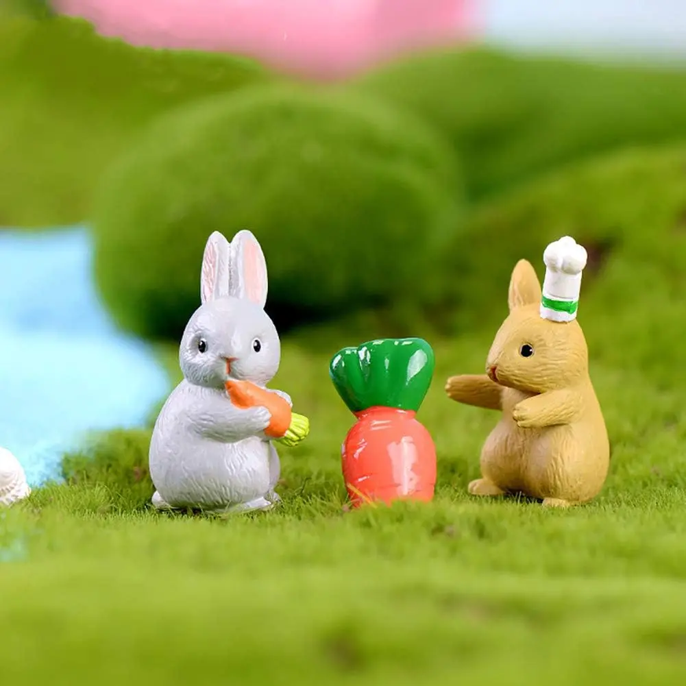 12 Pcs Rabbit Figures for Kids, Mini Bunny Toys Set, Fairy Garden Figurines, Cake Toppers, Animal Miniatures, Birthday Decor Summer Gift