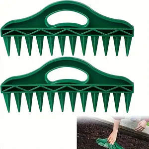 1pc Green Plastic Seed Sower and Soil Puncher, Manual Garden Seed Spacer Tool for Vegetable Planting, No Electricity Required, Seed Sowing Tool