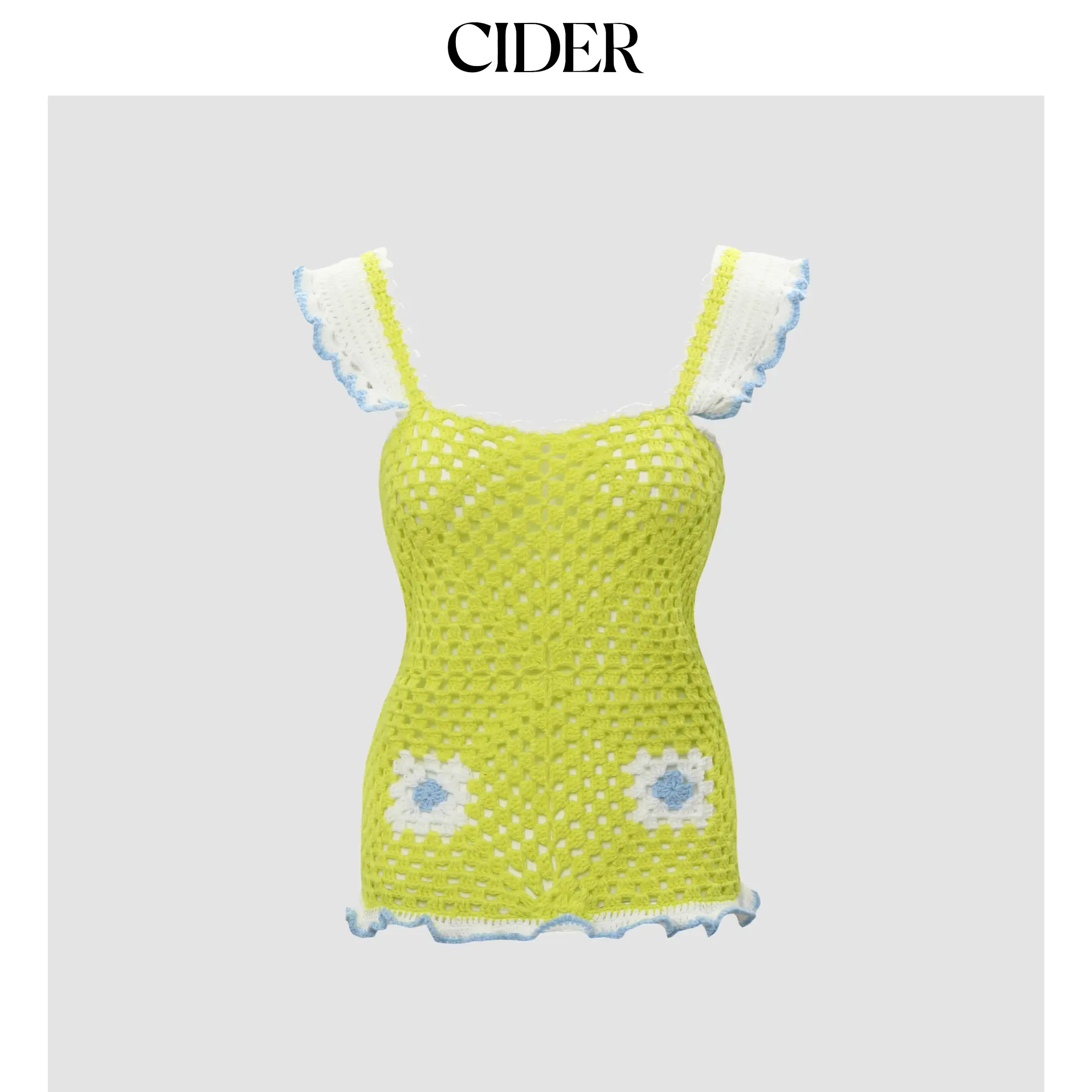 Cider [size 4-8] Green Hollow Out Sweater Tank Top