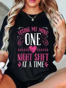 100% Cotton Night Shift Emergency Room Nurse Girlfriend ER Nurse T-Shirt