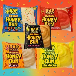 Big Back Honey Buns Rap Snacks Birthday Cake Strawberry Glazed Honey Bun 5 Pack Variety