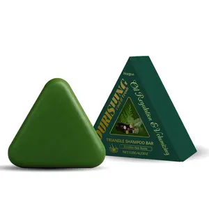Nature Triangle Shampoo Bar, Usman Grass Shampoo Bar, Seven Green Herbal Soap Shampoo, Calming & Strengthening Hair Care for Women and Men