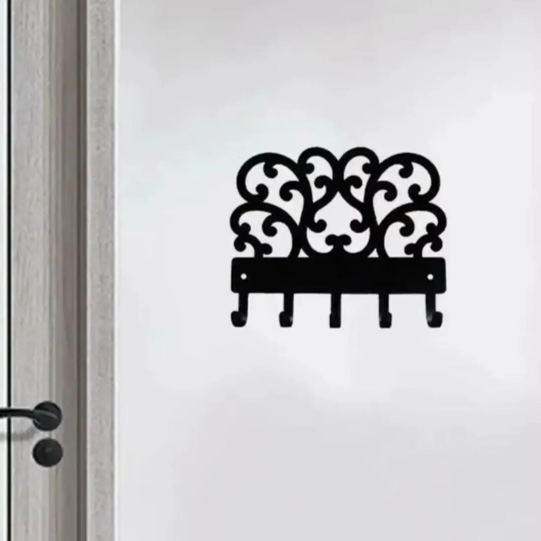 Decorative Scroll Key Rack Hanger, 6 Inch Wide Small Key Holder, Decorative Scroll Key Rack, Wall Decor for Home Living Room Bedroom