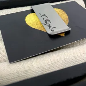 Engraved name/quote stainless steel money clips