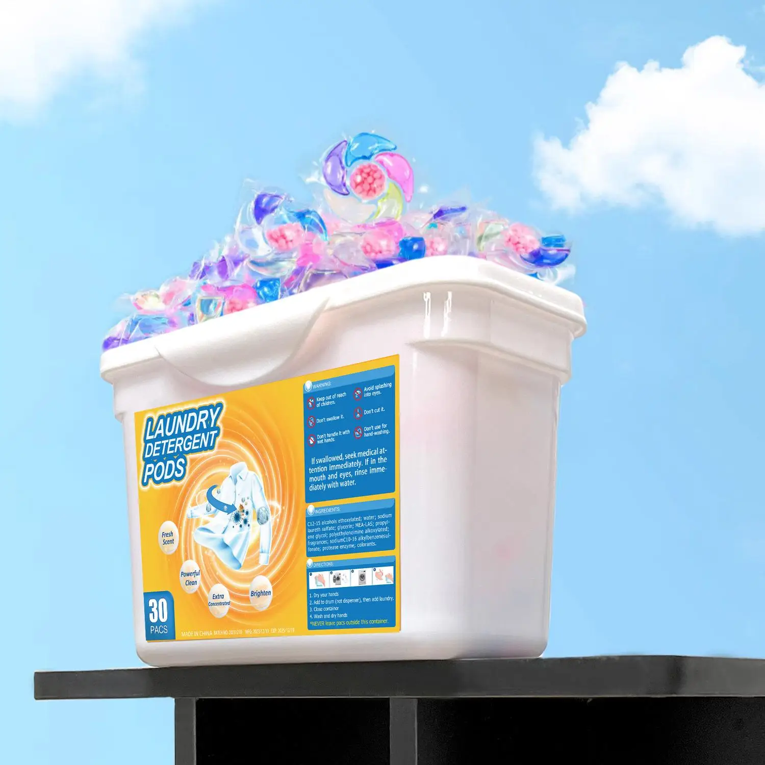 6 in 1 Laundry Detergent Soap Pods, 30/50/300pcs Multi-purpose Strong Decontamination Detergent Washing Pods, Cleaning Supplies