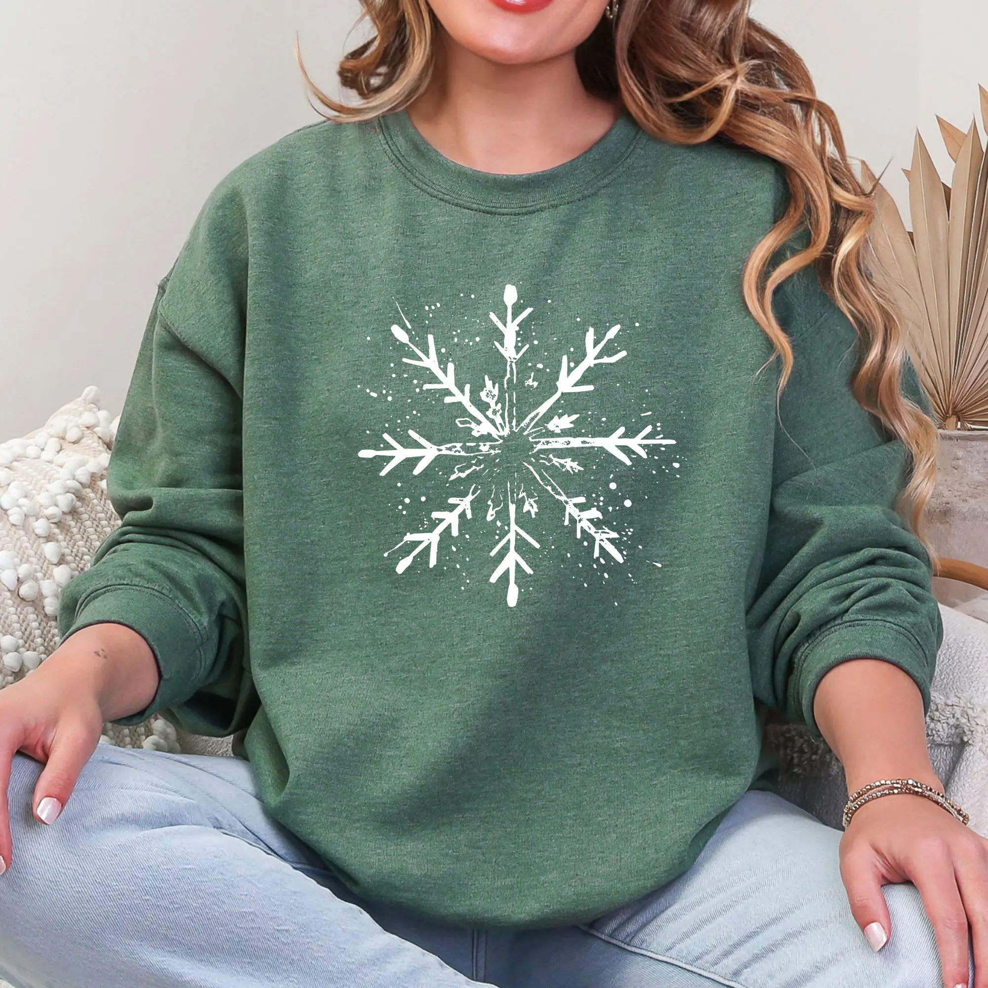 Snowflake GTF Graphic Sweatshirt, Unisex Relaxed Fit, Soft Print Sweatshirt, 100% Cotton, Casual Wear