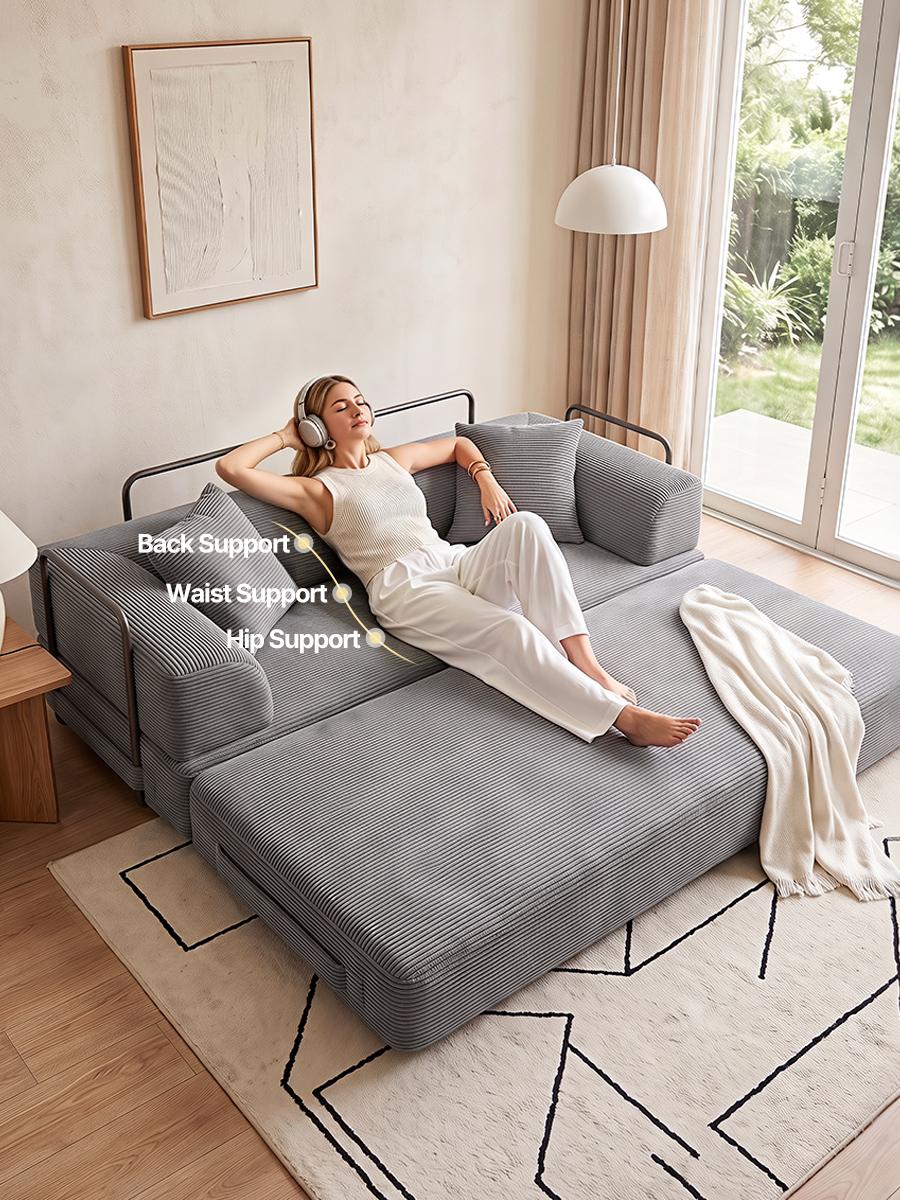 5-in-1 Convertible Sofa Bed, 73'' Cloud Boneless Couch, Pull Out Sleeper Loveseat, Corduroy Futon Sofa Bed with High-Density Foam for Living Room, Bedroom, Gaming Room, dorm essentials, home decor(1 Package) 5-in-1 Convertible Sofa Bed, 73'' Cloud Boneless Couch, Pull Out Sleeper Loveseat, Corduroy Futon Sofa Bed with High-Density Foam for Living Room, Bedroom, Gaming Room, dorm essentials, home decor(1 Package)