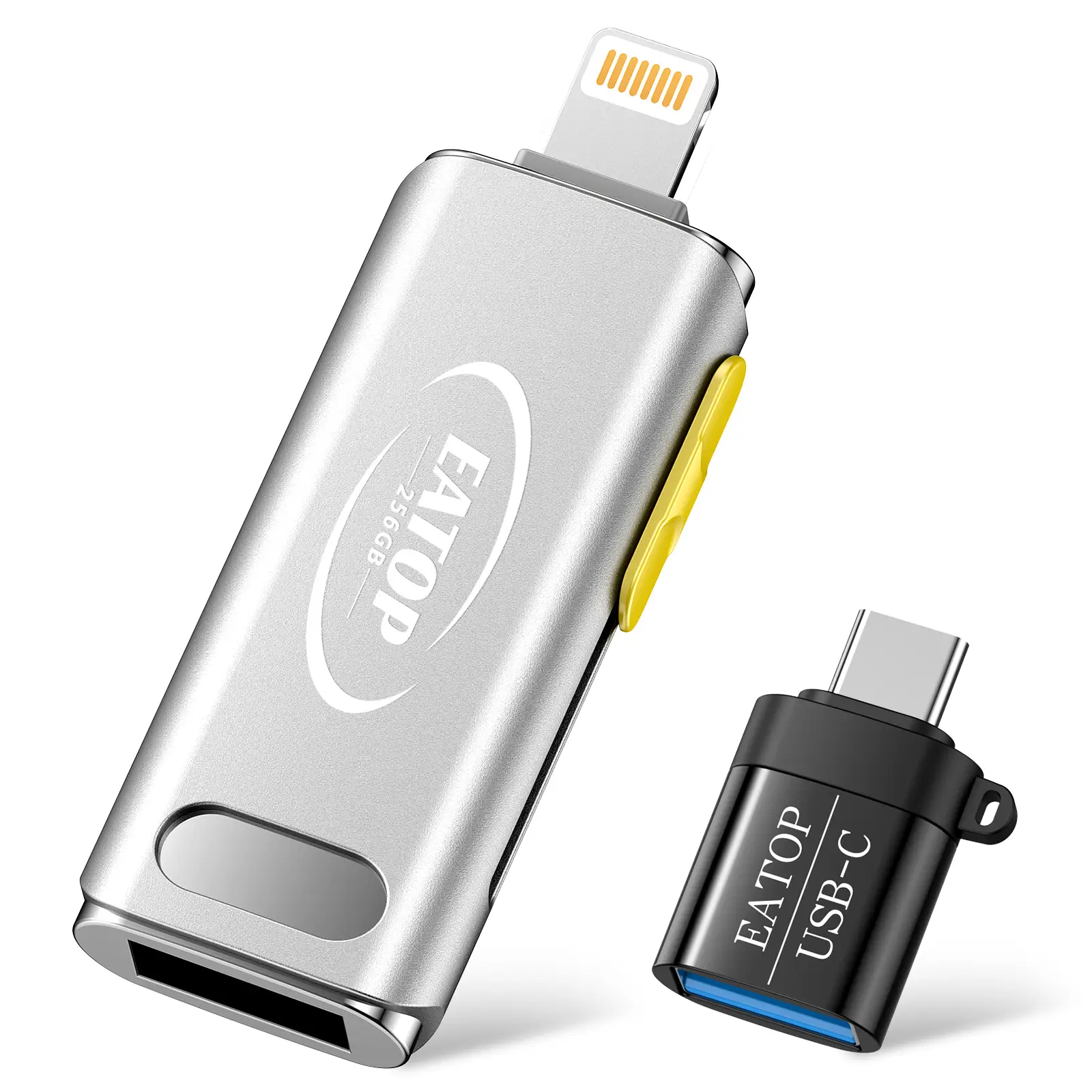 EATOP Flash Drives 256GB Intended for iPhone, with USB C Adapter for iPhone 15, Memory Stick Storage for Photos and Videos Compatible with iPhone iPad