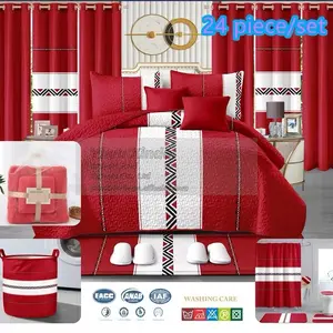LuxuryBedset #24PcsSet #KingSizeBedding #HomeDecor #RoomMakeover #TikTokMadeMeBuyIt #BathroomSet #Bedspread #CurtainSet #HomeEssentials #AffordableFinds #MatchingSet #HousewarmingGift