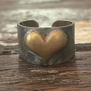 Handmade solder adjustable ring. These are one of a kind hand made rings. I use brass and copper and create these fun pieces.