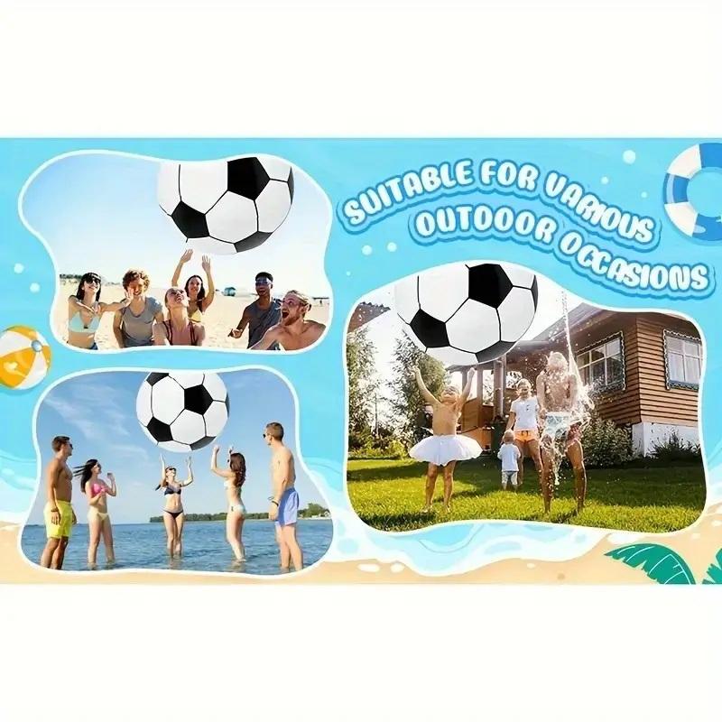 Fun Summer Beach Balls | Giant Inflatable Soccer Ball. Perfect for playing soccer on the playground, beach outings, and backyard fun. A great pool party decoration to add endless joy to your summer. Suitable for both indoor and outdoor use.