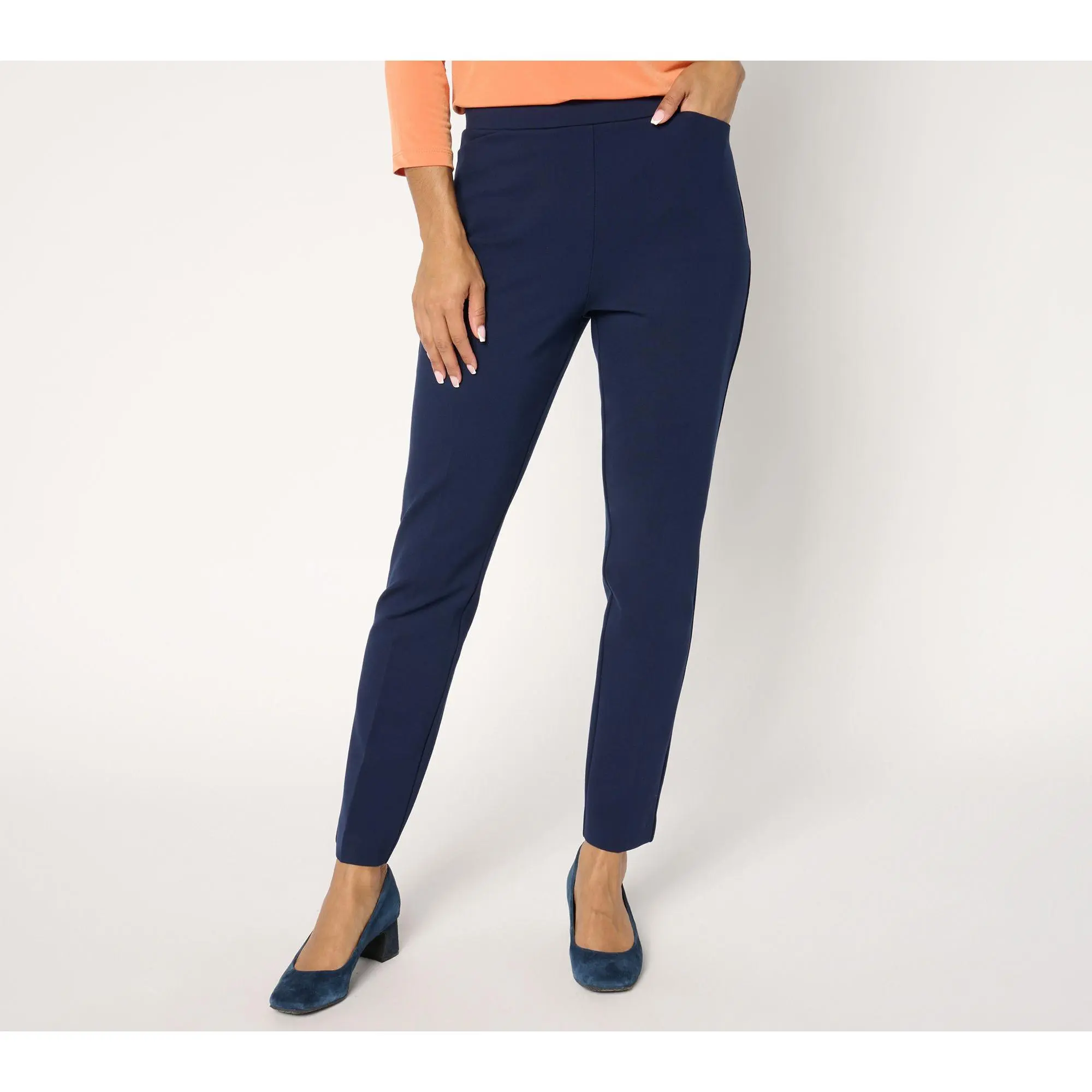 Susan Graver Modern Essentials Regular Smart Ponte Pants Susan Graver Modern Essentials Regular Smart Ponte Pants