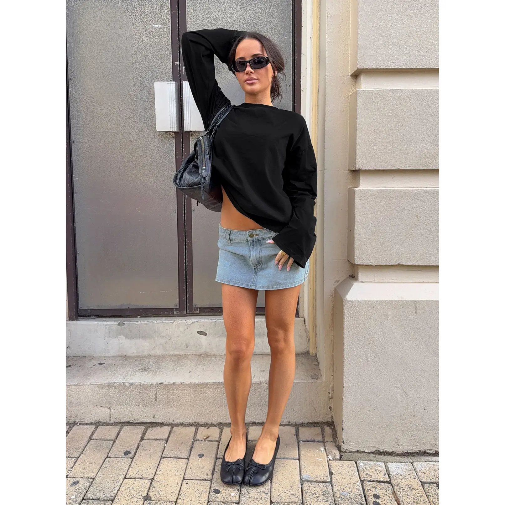 Rhode Denim Mini Skort Light Vintage Blue