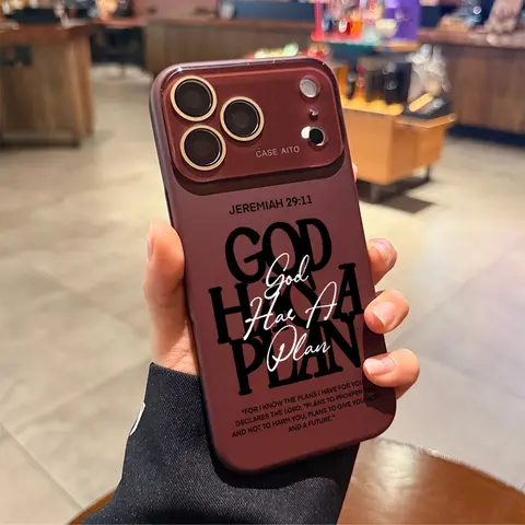 "God Has A Plan Dopamine Instagram-Style Solid Color Cellphone Case - Ultra Skin-Friendly Touch Cover, Complete Lens Protection, Multi-Model Fit for iPhone 12-17 Series Smartphones"