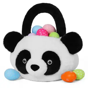 Easter Basket Plush for , Cute Panda Easter Bucket Egg Hunt Bag Boys Girls Festivals