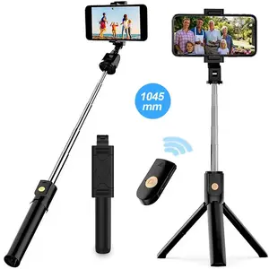 Wireless Bluetooth Selfie Stick with Remote, 270 °   Rotation & Foldable Tripod Stand for Samsung Xiaomi - Portable Travel Vlog Gear